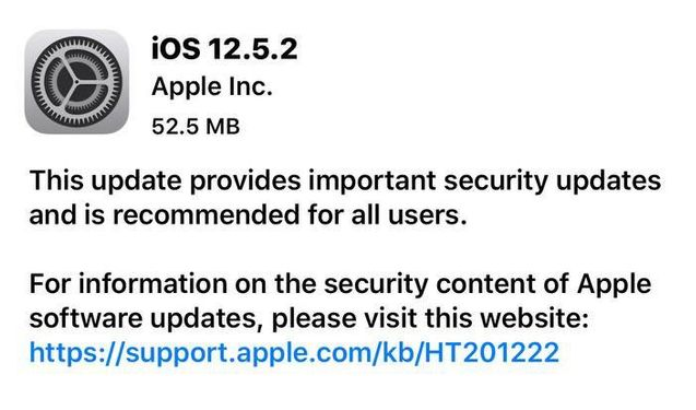 宣州苹果手机维修分享iOS12.5.2发布，建议所有老苹果用户安装 